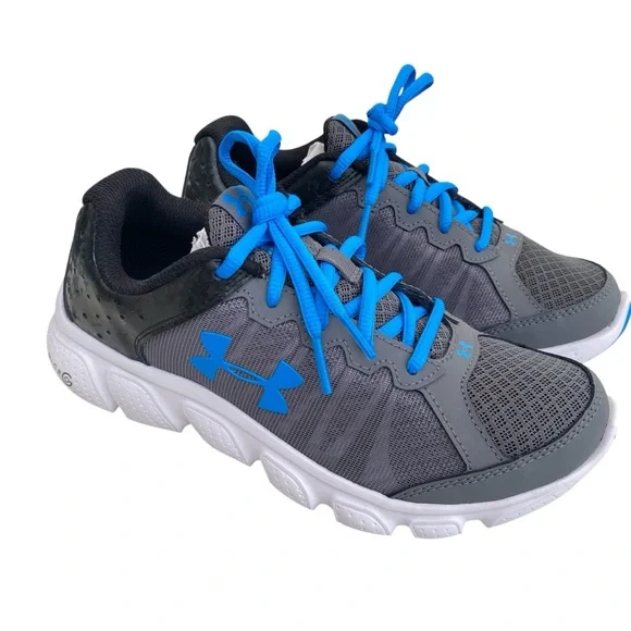 Under Armour Blue Gray Sneakers Athletic Running Shoes - Picture 1 of 6